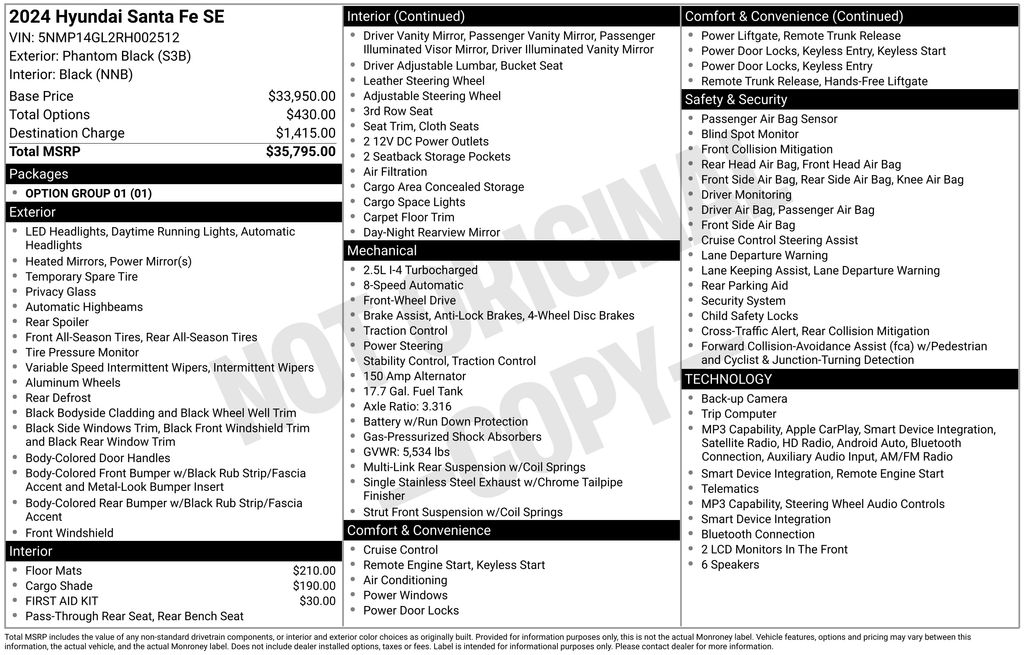 hyundai santa fe 2024 5NMP14GL2RH002512 image hyundai santa fe 2024 5NMP14GL2RH002512 image